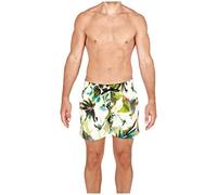 Hom Herren Savannah Beach Boxer Badehose, Imprimé Floral Beige/Vert, 2XL