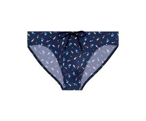 HOM Herren Slip De Bain Summer Schwimm-Slips, Navy Print, 50
