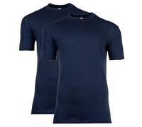 HOM Herren T-Shirt Crew Neck 2er Pack - Tee Shirt Harro New, Kurzarm, Rundhals, einfarbig Blau L