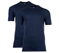 HOM Herren T-Shirt Crew Neck 2er Pack - Tee Shirt Harro New, kurzarm, Rundhals, einfarbig Blau L