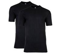HOM Herren T-Shirt Crew Neck 2er Pack - Tee Shirt Harro New, kurzarm, Rundhals, einfarbig Schwarz XL