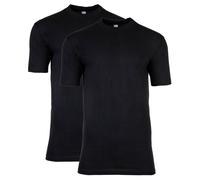 HOM Herren T-Shirt Crew Neck 2er Pack - Tee Shirt Harro New, kurzarm, Rundhals, einfarbig XXL Schwarz