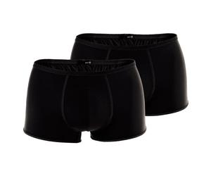 HOM Herren Trunk Plumes 2er Pack - Ultralight Microfiber, Pants, Unterwäsche, Stretch, einfarbig Schwarz XL