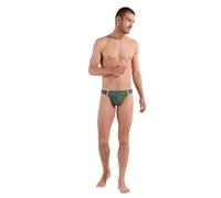 HOM Micro Nautical Cup Badehose, Khaki, gestreiftes Band, XXL