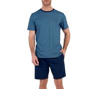 HOM Pyjama Herren Jersey-Baumwolle blau gemustert, M