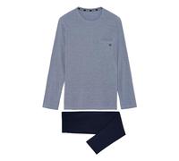 Pyjama HOM "Modal Comfort", Herren, Gr. XL, blau (navy), Obermaterial: 50% Baumwolle, 50% Modal, bequem lang, Rundhals, Homewear-Sets, langärmelig, weich, bequem, Brusttasche, Seitentaschen (78765148-