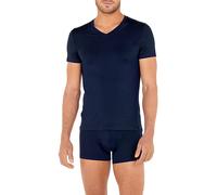 HOM T-Shirt Herren V-Ausschnitt Mikrofaser blau, L