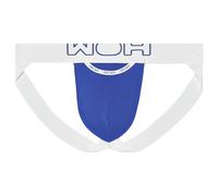 HOM Herren Jockstrap Sexy Fun P0BI Baumwoll-Stretch Logo Einfarbig Blau Größe M