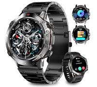Homailida Smartwatch Herren mit 2 Uhrgürteln, über 100 Sportmodi, 24/7 Herzfrequenz, Schlafüberwachung, Smart Watch mit Telefonfunktion, Nachrichtenfunktionen, Fitnessuhr für Android und iOS, Schwarz