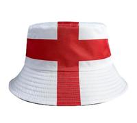 HOMAVEL England Bucket Hat - Fischerhut mit England Flagge - Wendehut mit Schwarzer - Sonnenhut für Herren & Damen - Einheitsgröße 56-58cm für WM 2026, Fußballspiele, Public Viewing, Outdoor