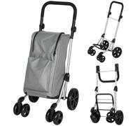 Homcom Einkaufstrolley, Grau, Kunststoff, 44x100x58 cm, Esszimmer, Servierwagen
