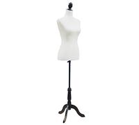 HOMCOM Schneiderpuppe Weiblich Schneiderbüste verstellbar Kleiderpuppe Schaufensterpuppe Damenbüste für Damenkleidung Weiß