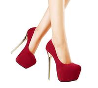 HOMDREAM High Heels 16CM High Heels Plus Size Sexy Pole Dance Schuhe Cosplay Sexy Männer Und Frauen,Red-36