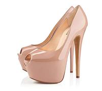 HOMDREAM High Heels 17CM Damen wasserdichte Plattform Pole Dance Custom Schuhe,Beige-40