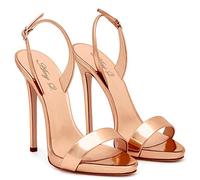 HOMDREAM High Heels Sandalen Damen Stiletto Sandalen CustomEU34-46,Champagne-42