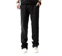 HomDSim Leinenhose Herren Sommer Lang Casual Strandhosen Leinen Hose Männer Freizeithose mit Gummizug