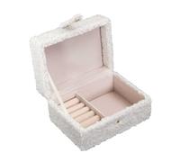 HOME DECO FACTORY. HD0129. Elegante Bouclette Schmuckkasten. praktische Dekoaufbewahrung. mehrere Fächer zur Organisation Ihrer Schmuckstücke. leicht zu reinigen. Größe: 25x15x10 cm. Farbe: Weiß