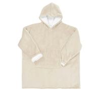 HOME DECO FACTORY Sherpa-Hoodie Weicher Flauschiger Komfort Beige | Polyester-Sherpa-Leinen, Kapuzen-Sweatshirt, flauschiges Futter, weicher Komfort, Zuhause, Größe M, Beige