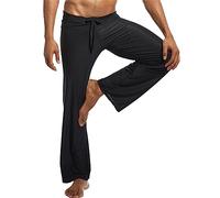 Home Hose Herren Slim Fit Stretch Yoga-Hose Einfarbig Komfortabel Casual Hose Herren Leichte Dünnschliff Sporthose Sommer Atmungsaktiv Pants Herren C-Black L