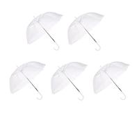 Home Supplies Direct Transparente Kuppel Baldachin Blase Regenschirm Stick Durchsichtig Transparent Unisex Weiß Hochzeit Brolly, weiß, 10 x Umbrellas