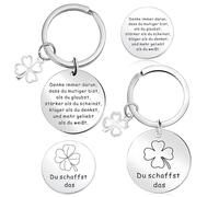 Homefantasy Glücksbringer Viel Glück Geschenke,Schaffst Das Glücksbringer Prüfung Edelstahl Doppelseitig, Aufmunterung Geschenk für Freundin Freund Kollegen Kollegin Geburtstag