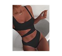 Homeilteds Sexy Black One Piece Badeanzug Frauen Bademode Push Up Badeanzüge Strand Tragen Schwimmen Anzug Frauen Strand (Color : Black, Size : S.)