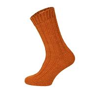 HomeOfSocks 2 Paar Alpaka Wollsocken Herren Und Damen - Bunte Warme Norweger Wollsocken Mit 40% Wollanteil Strapazierfähig | Orange Gr. 35-38