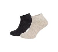 HomeOfSocks 2 Paar Sneaker Wollsocken Wolle Doppelpack Grau Anthrazit | atmungsaktiv · antibakteriell · elastisch · klimaregulierend · strapazierfähig · Wärmend · Weich · Casual