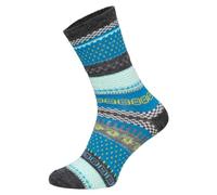 HomeOfSocks 2 Paar Warme Hygge Socken Für Herren Und Damen Aus Echter Wolle - Wollsocken Mit Fröhlich Bunten Mustern Und Druckarmer Zehennaht | Grau Gr. 39-42