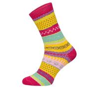 HomeOfSocks 2 Paar Warme Hygge Socken Für Herren Und Damen Aus Echter Wolle - Wollsocken Mit Fröhlich Bunten Mustern Und Druckarmer Zehennaht | Pink Gr. 39-42