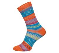 HomeOfSocks 2 Paar Warme Hygge Socken Für Herren Und Damen Aus Echter Wolle - Wollsocken Mit Fröhlich Bunten Mustern Und Druckarmer Zehennaht | Rost Gr. 43-46