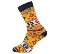HomeOfSocks 2 Paar Winter Wollsocken Herren - Senf Norweger Socken dicke Stricksocken, Größe 43-46