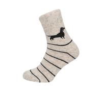 HomeOfSocks Dackelmotiv Wollsocken 39-42 - Extra komfortabler Bund Norweger 80% Wolle Damen Herren