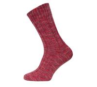 HomeOfSocks Ein Paar 100% Wollsocken Herren Und Damen - Extra Dicke Warme Schurwolle Natürliche Regulierung Der Fußtemperatur Strapazierfähig | Rot Gr. 39-42