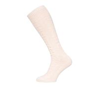 HomeOfSocks Ein Paar 70% Lamwoll Kniestrumpf Zopfmuster Socken Herren Und Damen Lange Socken Trachtensocken Luxuriöse Wollsocken | Creme Gr. 39-42