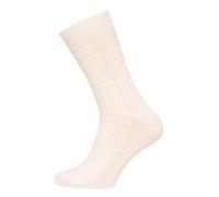 HomeOfSocks Ein Paar 70% Lamwoll Socken Zopfmuster Herren Und Damen Kurze Socken Trachtensocken Luxuriöse Wollsocken Kuschelsocken | Creme Gr. 39-42