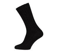 HomeOfSocks Ein Paar 70% Lamwoll Socken Zopfmuster Herren Und Damen Kurze Socken Trachtensocken Luxuriöse Wollsocken Kuschelsocken | Black Gr. 39-42