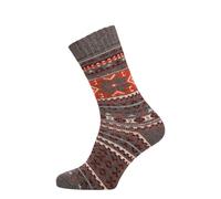 HomeOfSocks Ein Paar Bunte Jacquard Wollsocken Für Damen Und Herren Weiche Dicke Kuschelsocken Hyggelig Warm Mit 45% Wolle | Grau Gr. 47-50