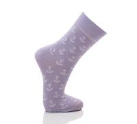 HomeOfSocks Ein Paar Maritime Anker Socken Herren und Damen - Socken Mit Motiv In Verschiedenen Farben - Weiche, Baumwollsocken | Flieder Gr. 39-42