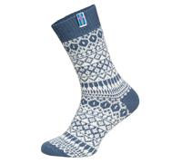 HomeOfSocks Flaggensocken Island - Damen Und Herren Kuschelsocken Aus Wolle - Dicke Socken Mit 60% Wollanteil Und Isländischer Flagge | Blau Gr. 43-46