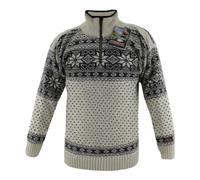 HomeOfSocks Original Norweger Herbst Winter Pullover aus 100% Reiner Neuer Wolle Schurwolle (Weiß, XXXL)