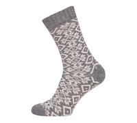 HomeOfSocks Wollsocke Hygge Wintermuster grau Damen - 1 Paar, Größe 35-38
