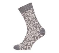 HomeOfSocks Wollsocke Hygge Wintermuster grau Damen - 1 Paar, Größe 39-42