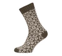 HomeOfSocks Wollsocke Hygge Wintermuster olivegrün Damen - 1 Paar, Größe 39-42