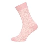 HomeOfSocks Wollsocke Hygge Wintermuster rosa Damen - 1 Paar, Größe 35-38