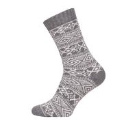 HomeOfSocks Wollsocke Hygge (Wolle, Skandinavisch Design) grau - 1 Paar, Größe 35-38