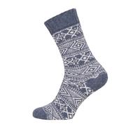 HomeOfSocks Wollsocke Hygge (Wolle, Skandinavisch Design) jeansblau - 1 Paar, Größe 43-46