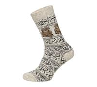 HomeOfSocks Wollsocke Skandinavisch Teddy wollweiss - 1 Paar, Größe 35-38