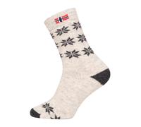 HomeOfSocks Wollsocke Skandinavisch Thick Flag Norwegen ecru/anthrazitgrau - 1 Paar, Größe 43-46