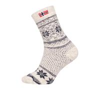 HomeOfSocks Wollsocke Skandinavisch Thick Flag Norwegen ecru/navyblau - 1 Paar, Größe 43-46